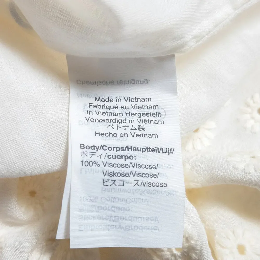 Madewell Embroidered Short Sleeve Dress Ivory Size 8 Cottagecore Romantic - Picture 11 of 12